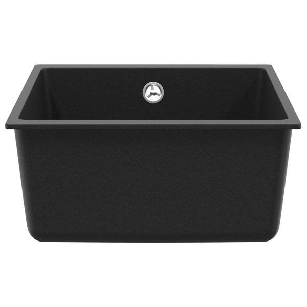 Grote foto vidaxl wasbak zwart 430 x 460 mm 80 kwarts en 20 hars huis en inrichting keukens