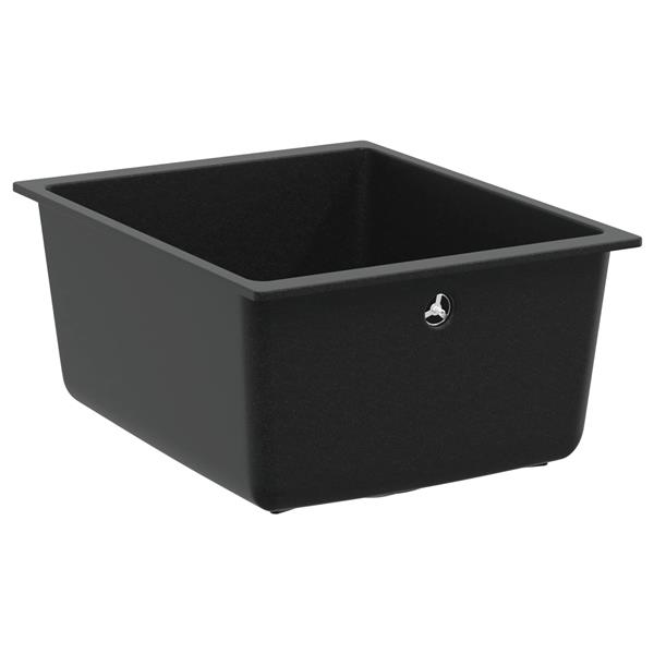 Grote foto vidaxl wasbak zwart 370 x 460 mm 80 kwarts en 20 hars huis en inrichting keukens