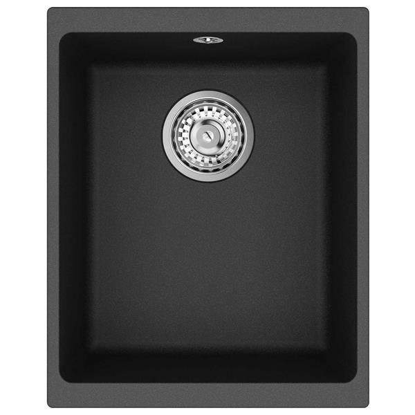 Grote foto vidaxl wasbak zwart 370 x 460 mm 80 kwarts en 20 hars huis en inrichting keukens