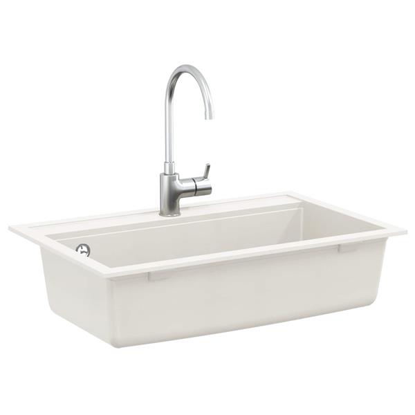 Grote foto vidaxl wasbak wit 795 x 505 mm graniet huis en inrichting keukens