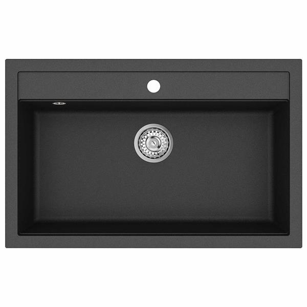 Grote foto vidaxl wasbak zwart 795 x 505 mm graniet huis en inrichting keukens