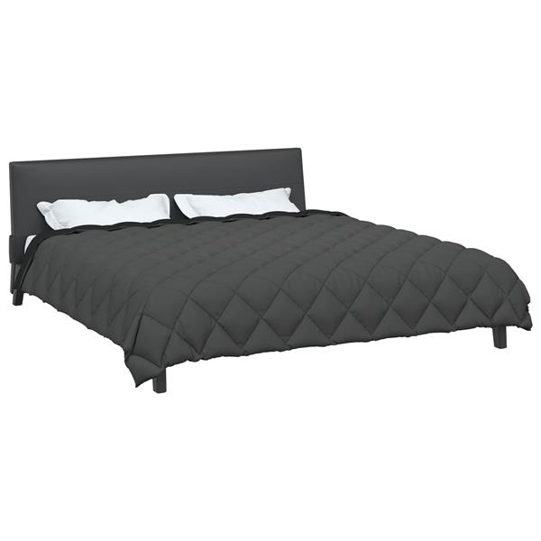 Grote foto vidaxl winter dekbed zwart en anthraciet 220 x 260 cm microfiber huis en inrichting bedden