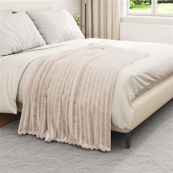 Grote foto vidaxl kleden 6 stuks beige 150 x 130 cm fleece huis en inrichting bedden