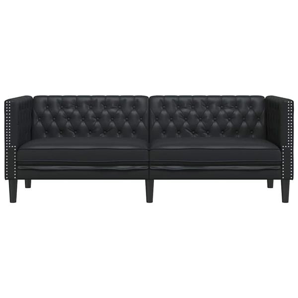 Grote foto vidaxl bank zwart 194 x 74 5 x 70 5 cm pvc huis en inrichting bankstellen