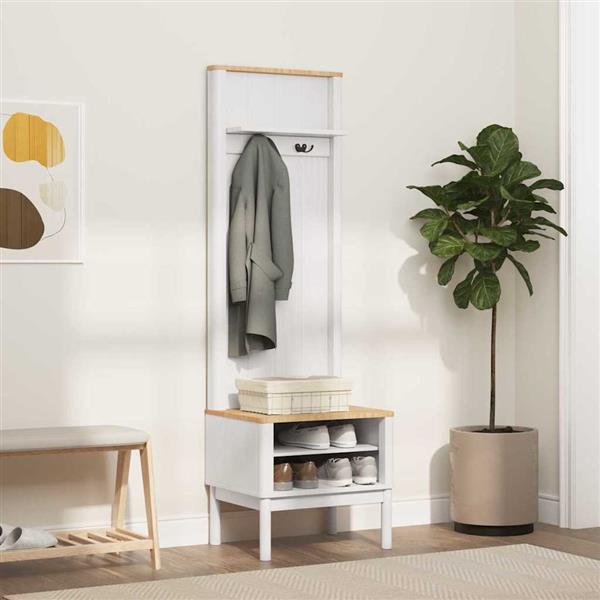 Grote foto vidaxl halkast met plank floro wit 50 x 40 x 158 cm massief vurenhout huis en inrichting overige huis en inrichting