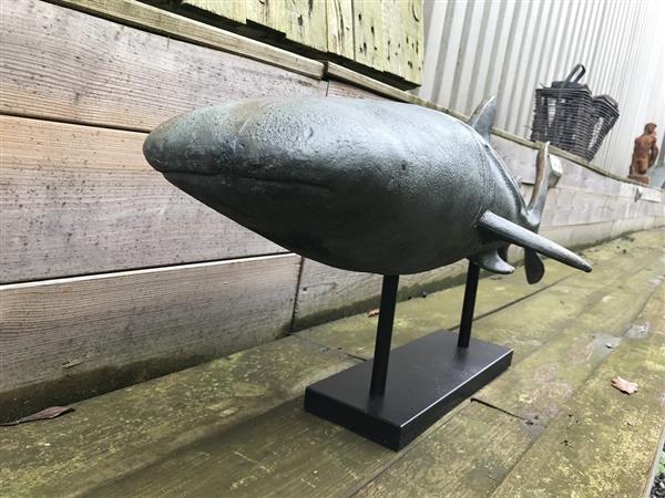 Grote foto beeld haai polystone decoratief tuin en terras tuindecoratie