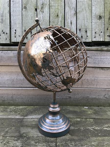 Grote foto metalen wereldbol goud zwart look fraai decoratief item laatste tuin en terras tuindecoratie
