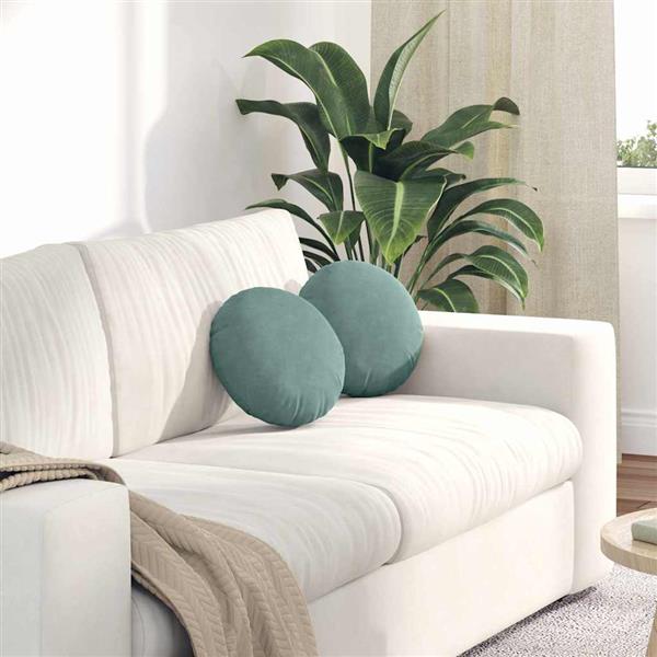 Grote foto vidaxl zitkussens 2 stuks zeegroen 40 x 13 cm fluweel huis en inrichting woningdecoratie