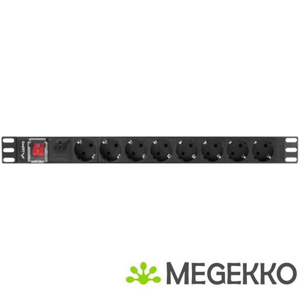 Grote foto lanberg pdu 08f 0200 bk energiedistributie 8 ac uitgang en 1u zwart computers en software overige