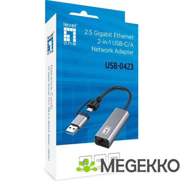 Grote foto levelone usb 0423 netwerkkaart ethernet 2500 mbit s computers en software netwerkkaarten routers en switches