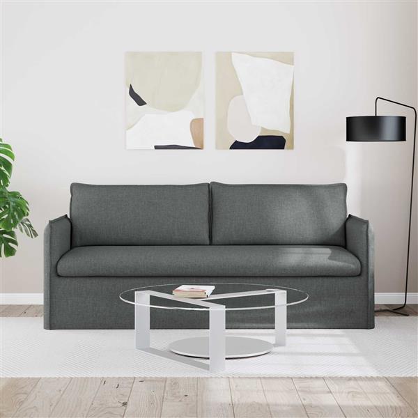 Grote foto vidaxl bank 180cm donkergrijs metaal huis en inrichting bankstellen