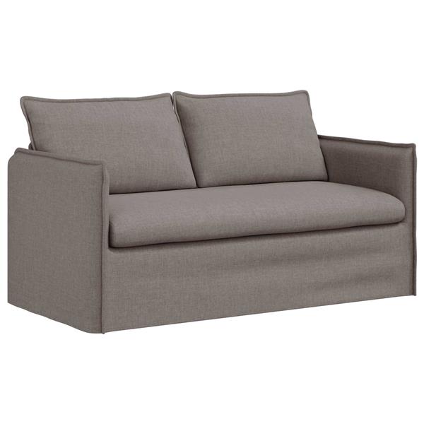 Grote foto vidaxl bank 140cm taupe metaal huis en inrichting bankstellen