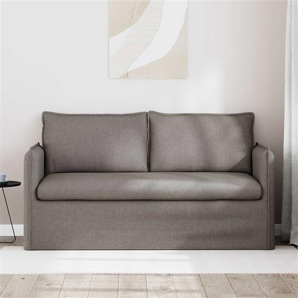 Grote foto vidaxl bank 140cm taupe metaal huis en inrichting bankstellen