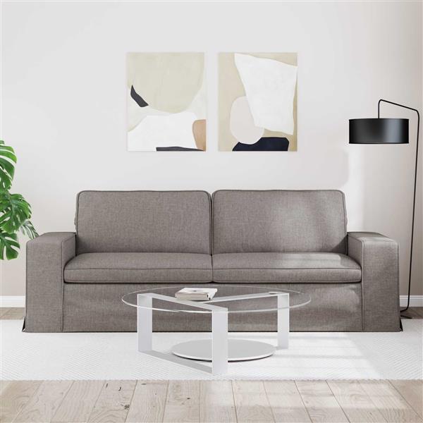 Grote foto vidaxl bank 180cm taupe metaal huis en inrichting bankstellen