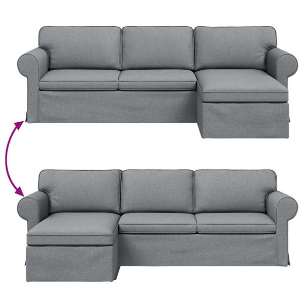 Grote foto vidaxl bank 210cm lichtgrijs metaal huis en inrichting bankstellen