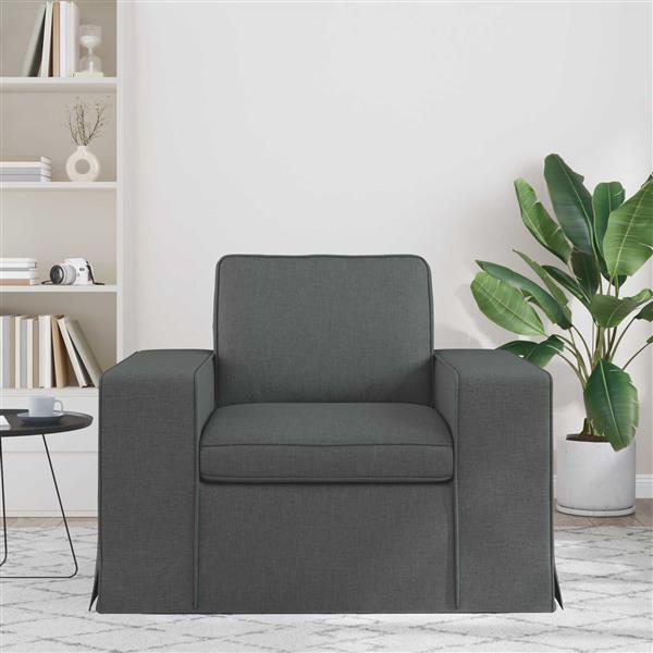 Grote foto vidaxl bank 60cm donkergrijs metaal huis en inrichting bankstellen