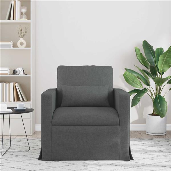 Grote foto vidaxl bank 180cm donkergrijs metaal huis en inrichting bankstellen