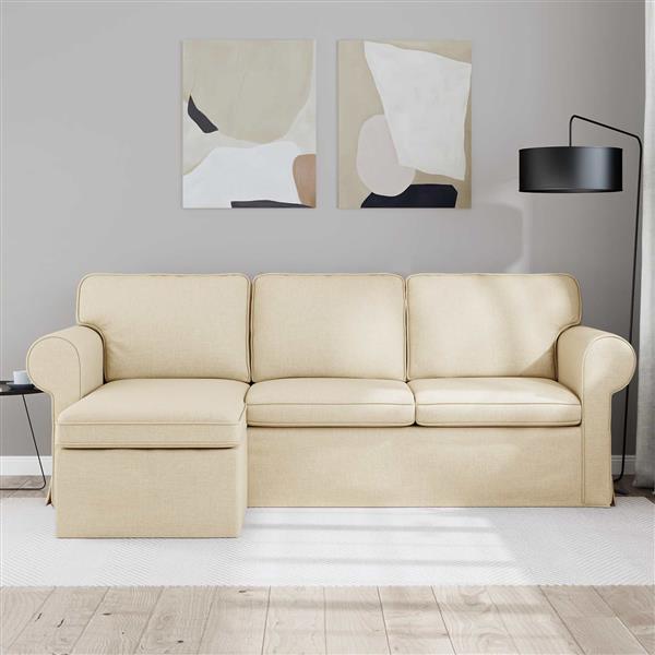 Grote foto vidaxl bank cr me 215 x 138 x 80 cm metaal huis en inrichting bankstellen