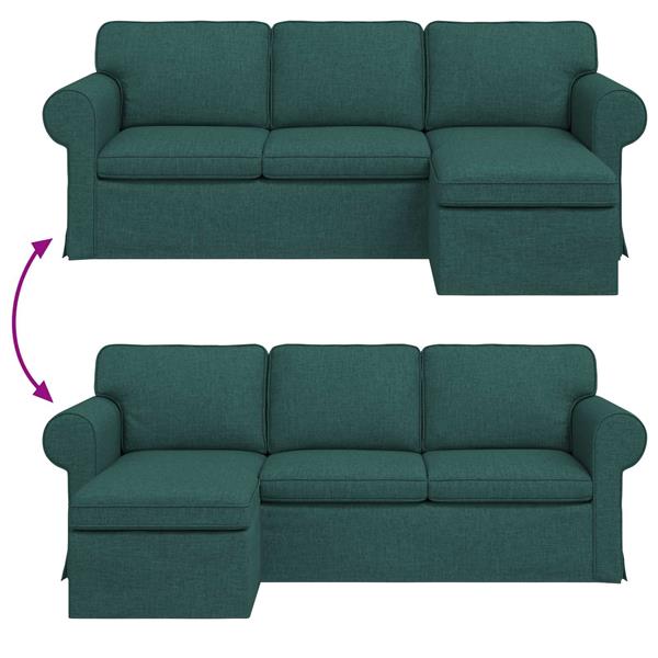 Grote foto vidaxl bank donkergroen 215 x 138 x 80 cm metaal huis en inrichting bankstellen