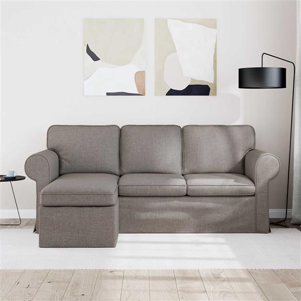 Grote foto vidaxl bank 160cm taupe metaal huis en inrichting bankstellen