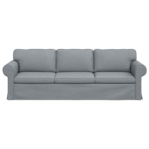 Grote foto vidaxl bank 210cm lichtgrijs metaal huis en inrichting bankstellen