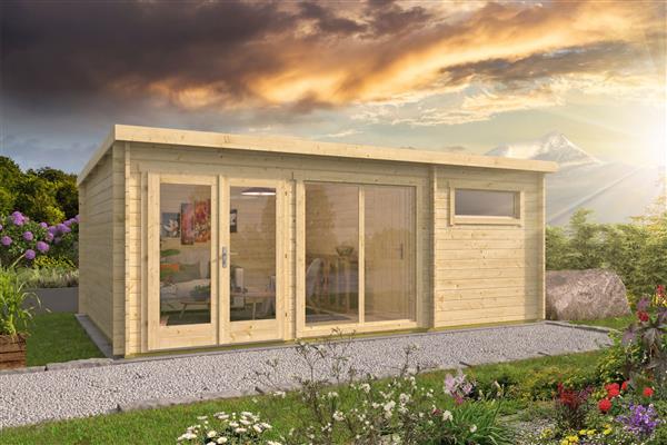 Grote foto blokhut tuinhuis flow 2.0 40 mm vuren tuin en terras tuinhuisjes en blokhutten