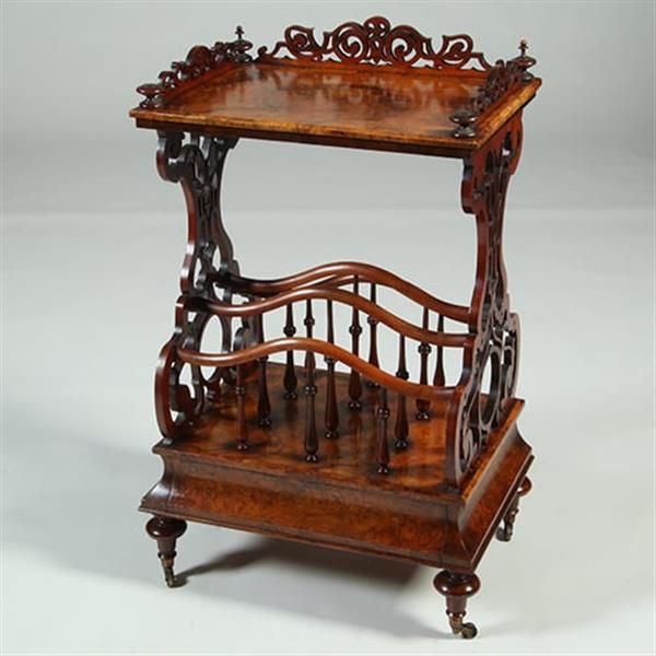 Grote foto canterbury voor bladmuziek maar ook als dranktafeltje een uitkomst ca 1865 no.361880 antiek en kunst stoelen en banken