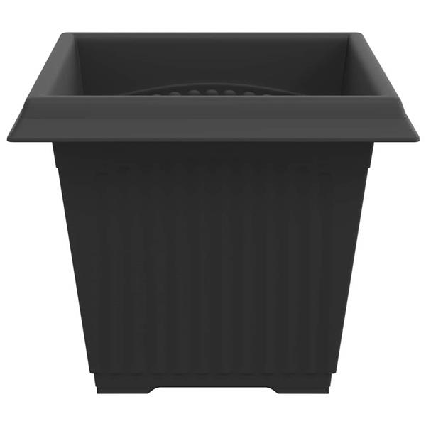 Grote foto vidaxl vierkante bloempot 24 pcs zwart 43 x 43 x 33.5 cm kunststof tuin en terras overige tuin en terras