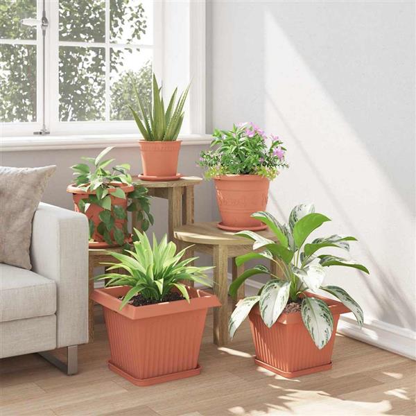 Grote foto vidaxl vierkante bloempot 24 pcs baksteenrood 43 x 43 x 33.5 cm tuin en terras overige tuin en terras