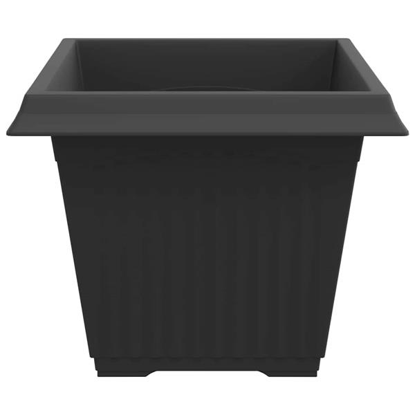 Grote foto vidaxl vierkante bloempot 24 pcs zwart 43 x 43 x 33.5 cm kunststof tuin en terras overige tuin en terras