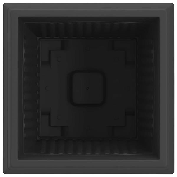 Grote foto vidaxl vierkante bloempot 24 pcs zwart 43 x 43 x 33.5 cm kunststof tuin en terras overige tuin en terras
