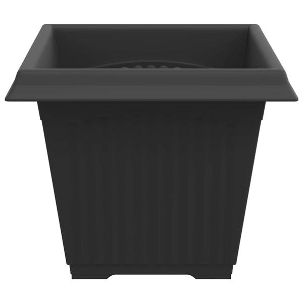 Grote foto vidaxl vierkante bloempot 24 pcs zwart 43 x 43 x 33.5 cm kunststof tuin en terras overige tuin en terras