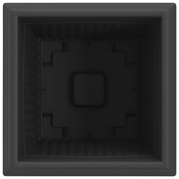 Grote foto vidaxl vierkante bloempot 24 pcs zwart 43 x 43 x 33.5 cm kunststof tuin en terras overige tuin en terras