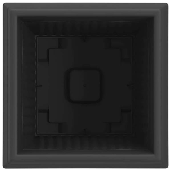 Grote foto vidaxl vierkante bloempot 24 pcs zwart 43 x 43 x 33.5 cm kunststof tuin en terras overige tuin en terras