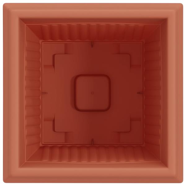 Grote foto vidaxl vierkante bloempot 24 pcs baksteenrood 43 x 43 x 33.5 cm tuin en terras overige tuin en terras