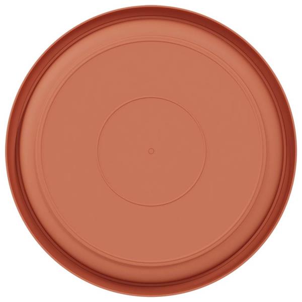 Grote foto vidaxl ronde bloemenschalen 24 pcs baksteenrood 14 x 2 cm kunststof tuin en terras overige tuin en terras