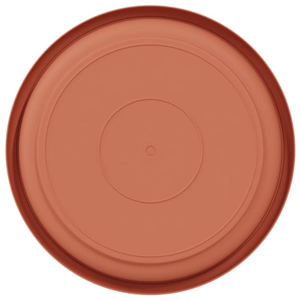 Grote foto vidaxl ronde bloemenschalen 24 pcs baksteenrood 14 x 2 cm kunststof tuin en terras overige tuin en terras