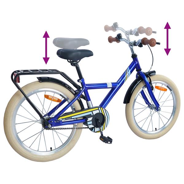 Grote foto vidaxl kinderfiets 24 inch voor 8 12 jaar oud donkerblauw fietsen en brommers herenfietsen