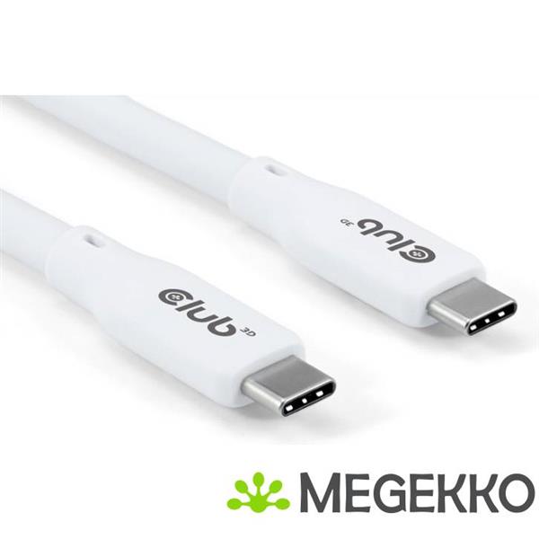 Grote foto club3d usb4 gen 3x2 20gbps 240w usb type c 2m wit computers en software overige computers en software
