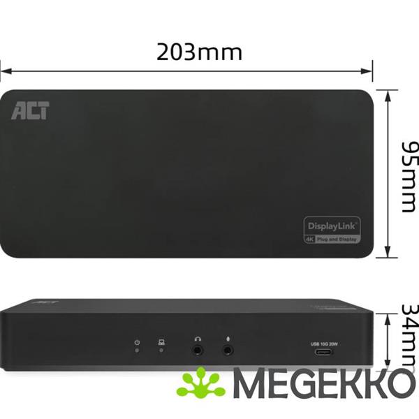 Grote foto act ac7160 usb c dual 4k docking station computers en software overige computers en software