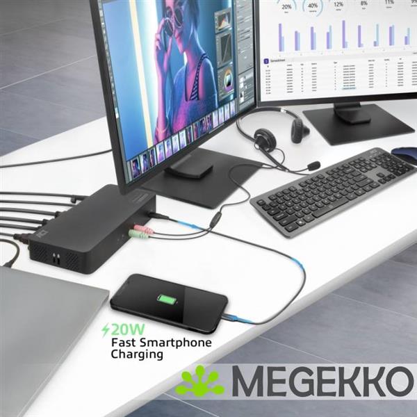 Grote foto act ac7160 usb c dual 4k docking station computers en software overige computers en software