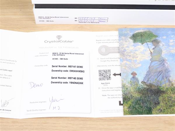Grote foto crystal cable art series monet high end silver audio interconnects xlr 2 0 metre audio tv en foto onderdelen en accessoires