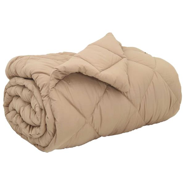 Grote foto vidaxl winter dekbed taupe 220 x 155 cm microfiber huis en inrichting bedden