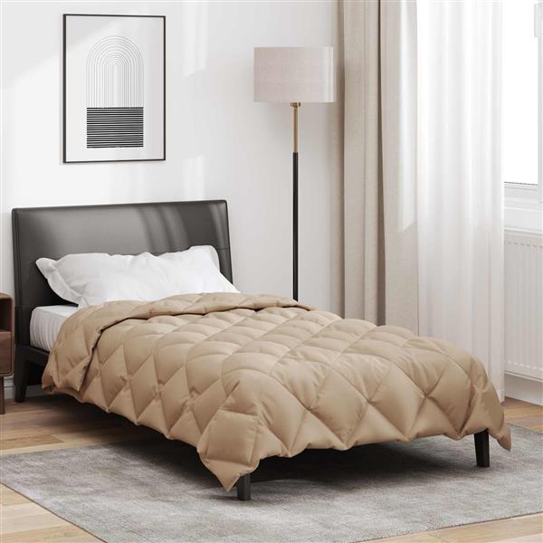 Grote foto vidaxl winter dekbed taupe 220 x 155 cm microfiber huis en inrichting bedden