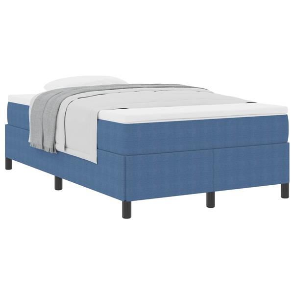 Grote foto vidaxl boxspringbed blauw 120 x 200 cm fluweel antiek en kunst stoelen en banken