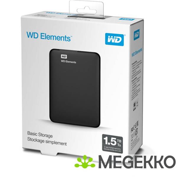 Grote foto western digital elements portable 1.5tb zwart computers en software overige computers en software