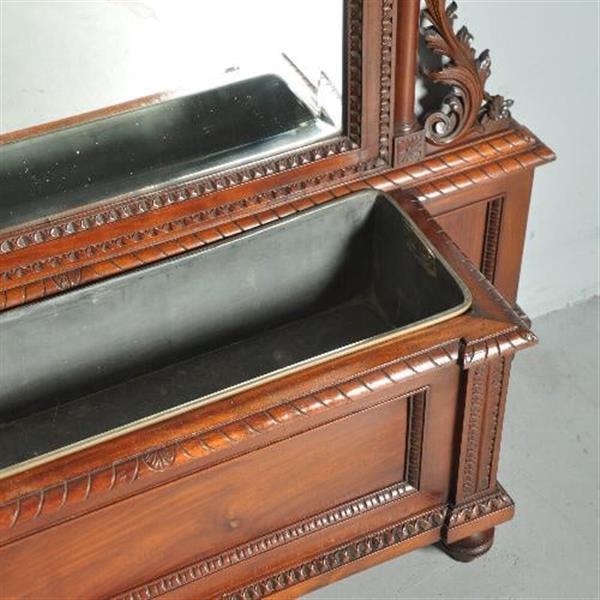 Grote foto reusachtige staande lspiegel met jardini re de blikvanger in een grote hal no.411569 hoogte 2 35 antiek en kunst spiegels