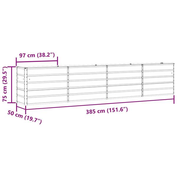Grote foto vidaxl plantenbak ivoor 480 x 50 x 45 cm gegalvaniseerd staal tuin en terras overige tuin en terras