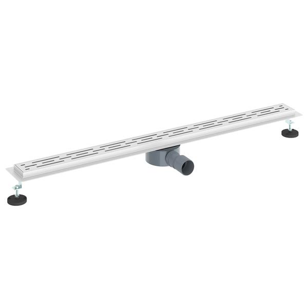 Grote foto vidaxl doucheafvoer glasdeksel met 360 sifon zilver 100 cm doe het zelf en verbouw sanitair