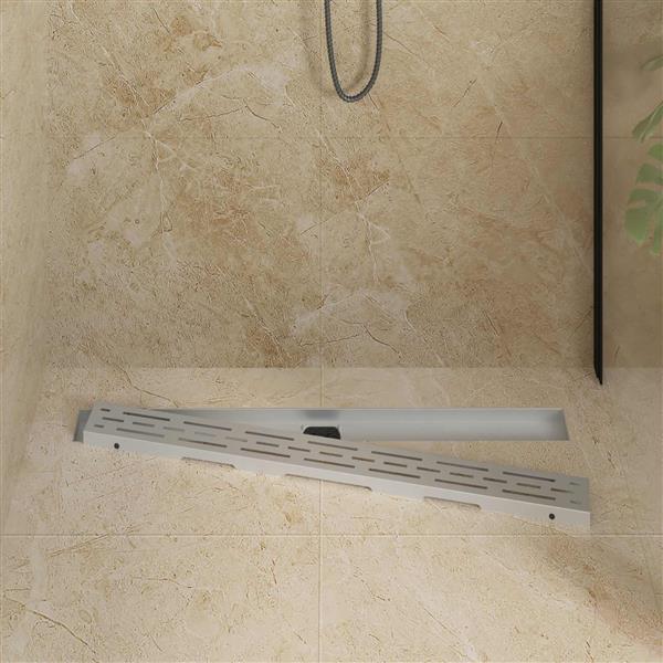 Grote foto vidaxl doucheafvoer glasdeksel met 360 sifon zilver 90 cm doe het zelf en verbouw sanitair